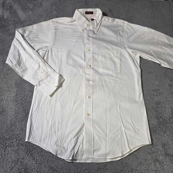 Arbor Way Other - Arbor Way Mens 15.5 33 Dress Shirt White Cotton Pinpoint Button Down Long Sleeve